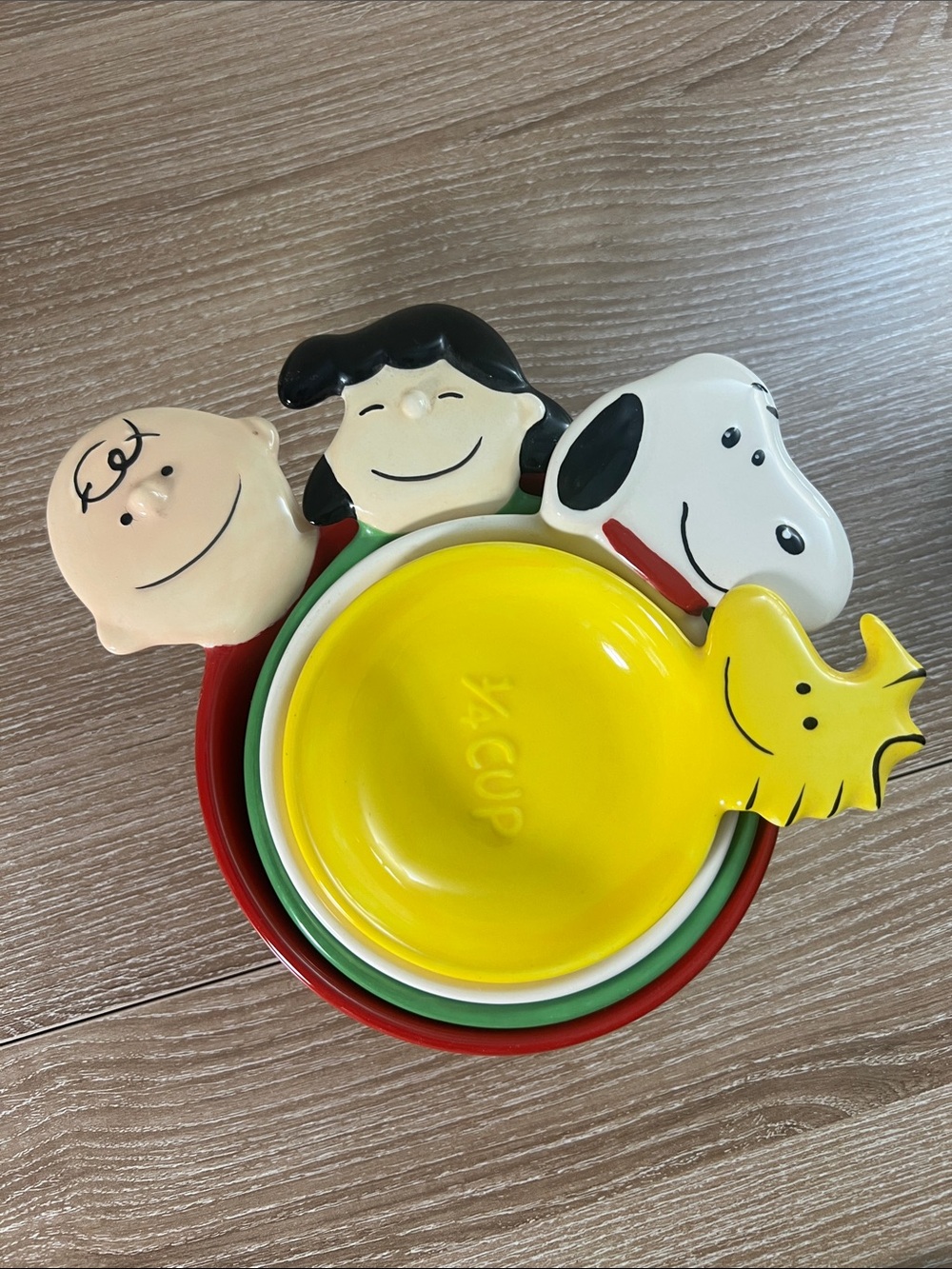 Measuring Cups 2010 Hallmark Peanuts Snoopy Gang Nested Ceramic Snoopy Charlie